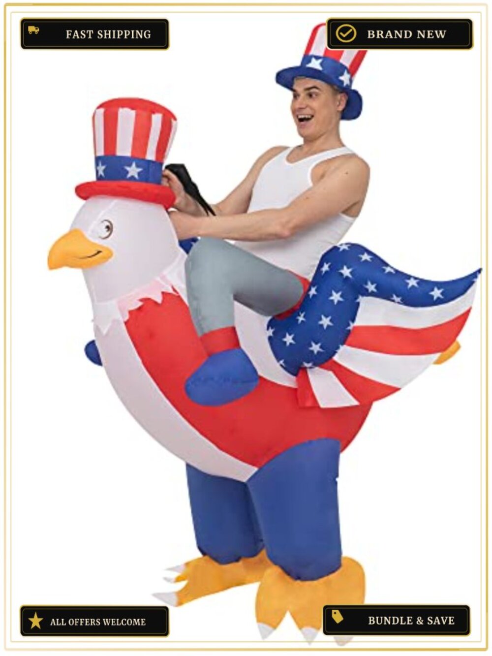 Eagle Inflatable Costume 100% Polyester Adult One Size Fits All Halloween